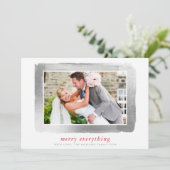 つや消しシルバーモダンフレームシンプル写真ミニマル シーズンカード (スタンド正面)