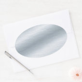つや消しシルバールックバックグラウンド 楕円形シール (封筒)