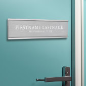 つや消しシルバー伝統的の名前タイトル サインプレート