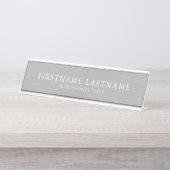 つや消しシルバー伝統的の名前タイトル デスクネームプレート (正面)
