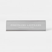 つや消しシルバー伝統的の名前タイトル デスクネームプレート (正面)