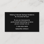 つや消しスチールイベントバーテンダービジネスカード 名刺 (裏面)