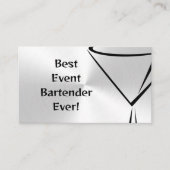 つや消しスチールイベントバーテンダービジネスカード 名刺 (正面)