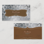 つや消しスチールバロック風ダマスク 名刺 (正面/裏面)