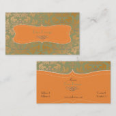 つや消しスチールバロック風ダマスク 名刺 (正面/裏面)