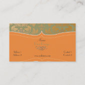 つや消しスチールバロック風ダマスク 名刺 (裏面)