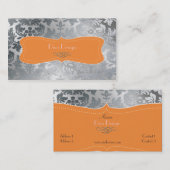 つや消しスチールバロック風ダマスク 名刺 (正面/裏面)