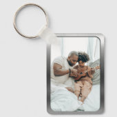 つや消しスチールフォトフレーム – 父の日 キーホルダー (正面)
