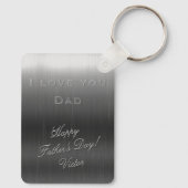 つや消しスチールフォトフレーム – 父の日 キーホルダー (裏面)