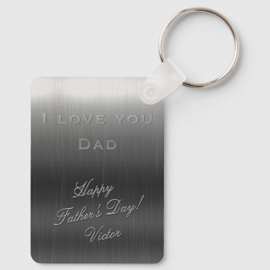 つや消しスチールフォトフレーム – 父の日 キーホルダー (裏面)