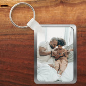 つや消しスチールフォトフレーム – 父の日 キーホルダー (正面)