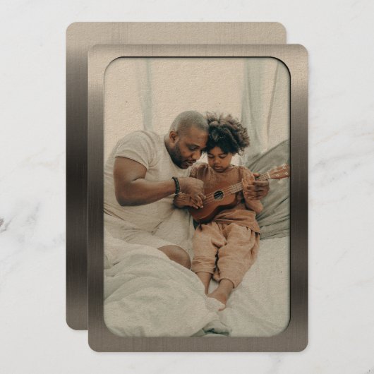 つや消しスチールフォトフレーム – 父の日 シーズンカード (正面/裏面)