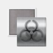 つや消しスチール生物学的災害［有害物質］ マグネット (正面/裏面)