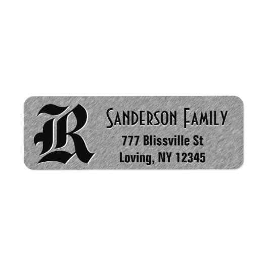 つや消しスチール箔モノグラムで外観 ラベル (正面)