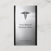 つや消しステンレス鋼メタル – 医療記号 名刺 (裏面)