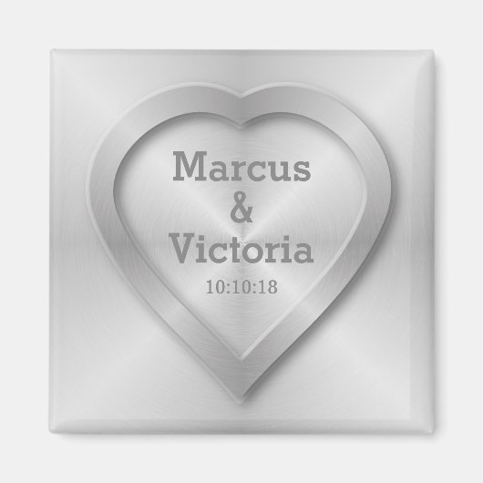 つや消しステンレ結婚ス マグネット (正面)