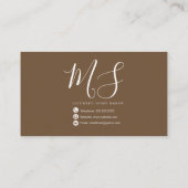 つや消しスワールベーカリーデコレータチョコレートカップケーキ 名刺 (裏面)