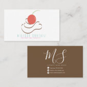 つや消しスワールベーカリーデコレータチョコレートカップケーキ 名刺 (正面/裏面)