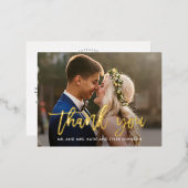 つや消しチャームフォイルありがとうはがき 箔シーズンポストカード (正面/裏面)