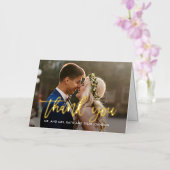 つや消しチャームフォイル折り畳みフォトサンキューカード 箔グリーティングカード (蘭)