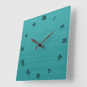 つや消しティール(緑がかった色)メタルルックkash001ローマ数字 スクエア壁時計 (傾斜)