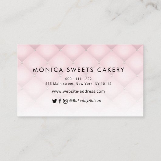 つや消しドリップおもしろいスクリプトケーキとスイーツベーカリー 名刺 (裏面)