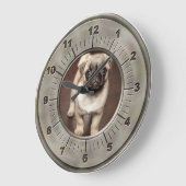 つや消しニッケル写真番号 ラージ壁時計 (傾斜)