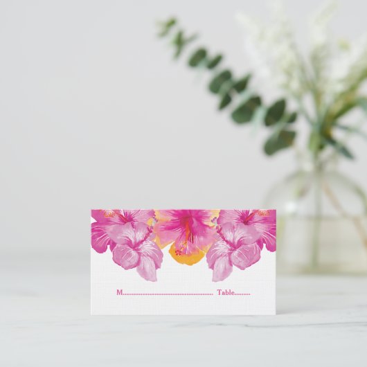 つや消しハイビスカス結婚フローラ座席表 プレイスカード (スタンド正面)