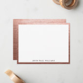 つや消しバラ金ゴールドエレガント金スタイリッシュモダン属 ノートカード (正面/裏面インサイチュ)