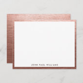 つや消しバラ金ゴールドエレガント金スタイリッシュモダン属 ノートカード (正面/裏面)