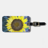 つや消しヒマワリ写真カスタム ラゲッジタグ (正面横)