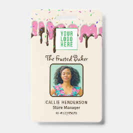 つや消しベーカリーロゴビジネス社員 バッジ