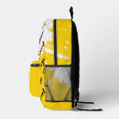 つや消しホワイトイエローブラック(イニシャル付) プリントバックパック (右)