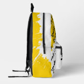 つや消しホワイトイエローブラック(イニシャル付) プリントバックパック (左)