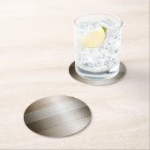 つや消しミックスメタル青銅色 ラウンドペーパーコースター (インサイチュ)