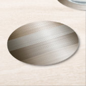 つや消しミックスメタル青銅色 ラウンドペーパーコースター (アングル)
