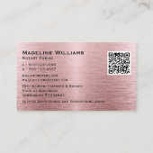 つや消しメタルバラ金ゴールドクイルQRモバイル公証人 名刺 (裏面)