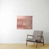 つや消しメタルバラ金ゴールドピンクグリッターモノグラム タペストリー (インサイチュ(横))