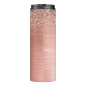 つや消しメタルバラ金ゴールドピンクグリッターモノグラム タンブラー (裏面)