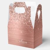 つや消しメタルバラ金ゴールドピンクグリッターモノグラム フェイバーボックス (オープン)