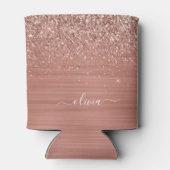 つや消しメタルバラ金ゴールドピンクグリッターモノグラム 缶クーラー (裏面)