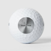 つや消しメタルパーソナライズされた名 ゴルフボール (正面)