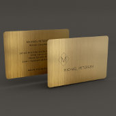 つや消しメタルモノグラムの金ゴールド 名刺