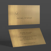 つや消しメタルモノグラムの金ゴールド 名刺