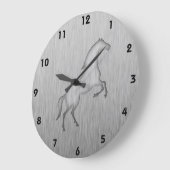 つや消しメタルルックホース ラージ壁時計 (傾斜)