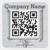 つや消しメタル会社名QRコード スクエアシール (正面)