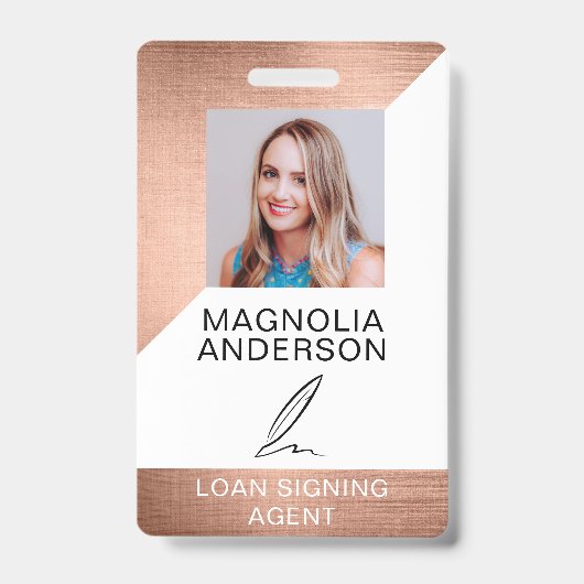 つや消しメタル従業員のフォトバーコード名 バッジ (表面)