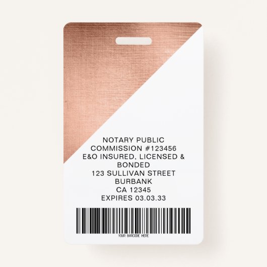 つや消しメタル従業員のフォトバーコード名 バッジ (裏面)