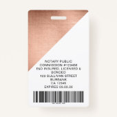 つや消しメタル従業員フォトロゴバーコード名 バッジ (裏面)