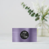 つや消しメタル深夜紫色の会社ロゴQRコード 名刺 (スタンド正面)